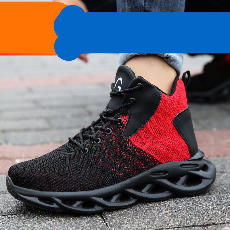 Flying Woven High-top Safety Shoes Men's Breathable Lightweight Safety Shoes - Image 3