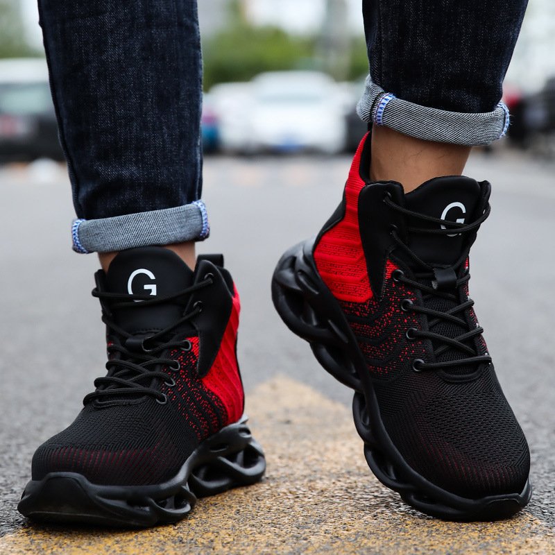 Flying Woven High-top Safety Shoes Men's Breathable Lightweight Safety Shoes - Image 5