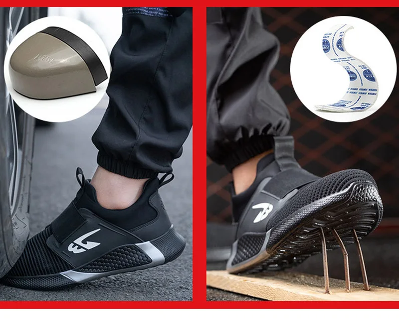 Men Shoes Work Safety Boots Iron Toe Anti-smash Puncture-Proof Boots Lightweight Comfortable Sneakers Male Security Work Shoes - Image 18