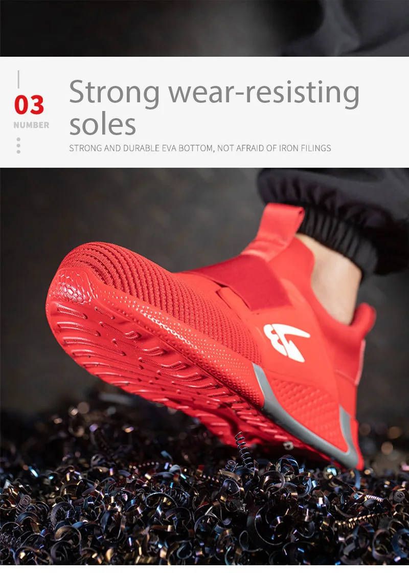 Men Shoes Work Safety Boots Iron Toe Anti-smash Puncture-Proof Boots Lightweight Comfortable Sneakers Male Security Work Shoes - Image 19