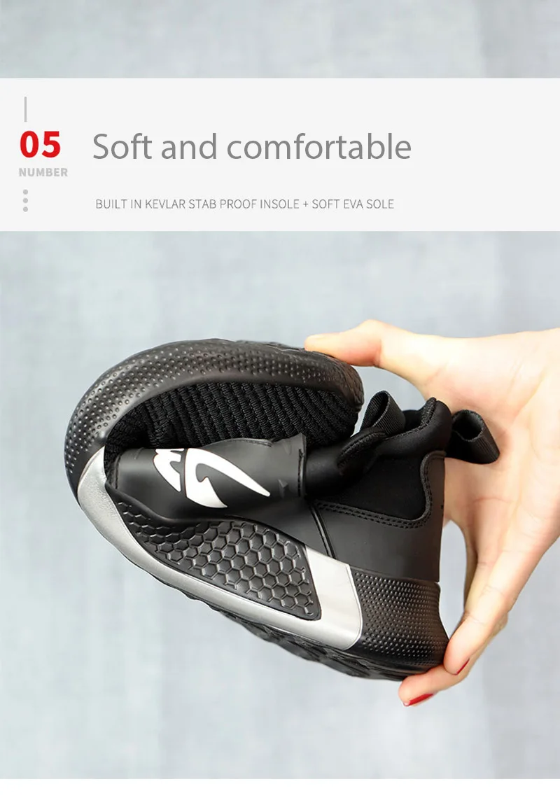 Men Shoes Work Safety Boots Iron Toe Anti-smash Puncture-Proof Boots Lightweight Comfortable Sneakers Male Security Work Shoes - Image 21