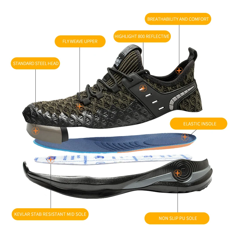 Safety Shoes Men New Steel Toe Men's Work Shoes - Image 2