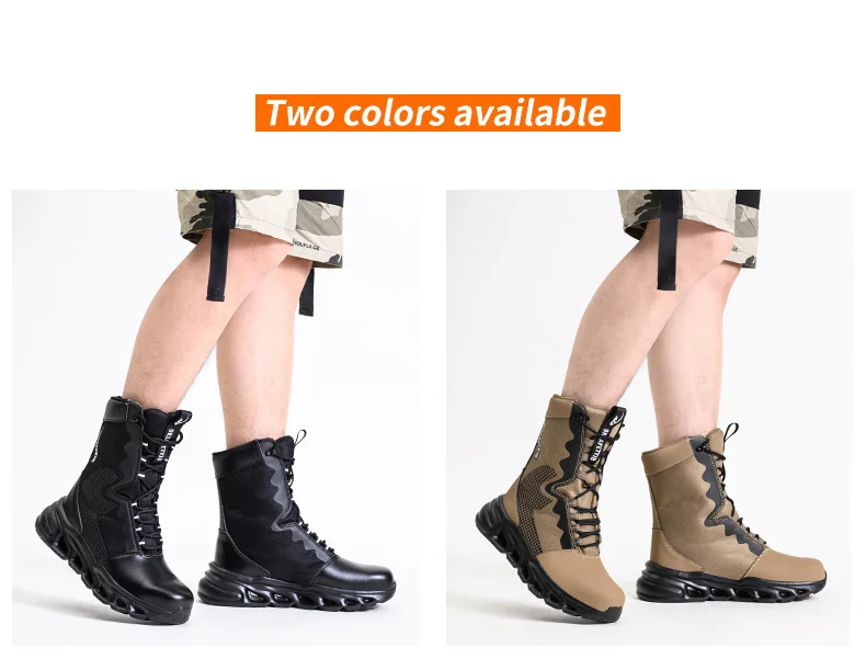 Men's High-Top Steel Toe Safety Boots - Slip-Resistant Work Shoes - Image 9