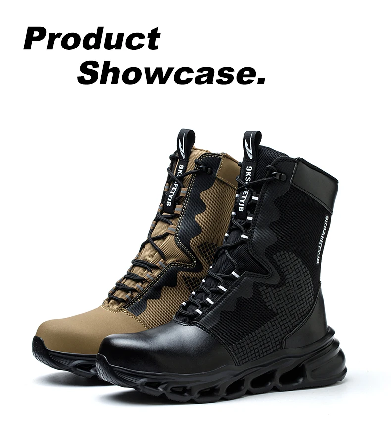 Men's High-Top Steel Toe Safety Boots - Slip-Resistant Work Shoes - Image 26