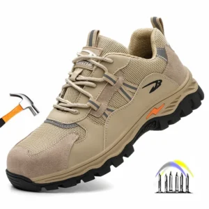 Men’s Lightweight Summer Safety Sneakers – Steel Toe, Puncture-Proof Work Shoes