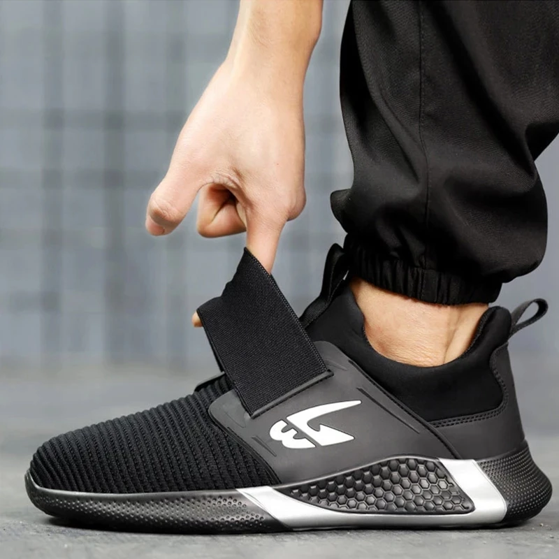 Men Shoes Work Safety Boots Iron Toe Anti-smash Puncture-Proof Boots Lightweight Comfortable Sneakers Male Security Work Shoes - Image 6