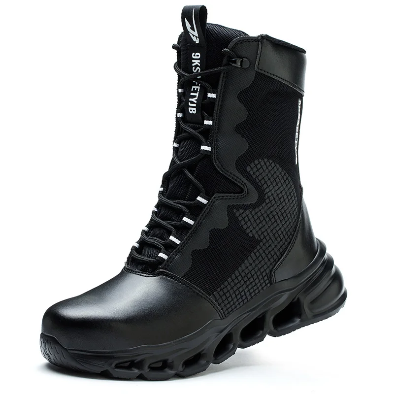 Men's High-Top Steel Toe Safety Boots - Slip-Resistant Work Shoes - Image 8