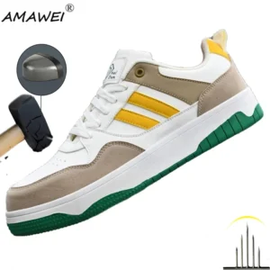 Men’s Ankle-Height Safety Work Boots with Steel Toe