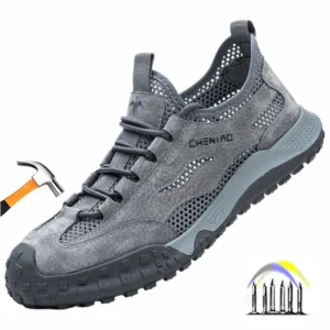 Indestructible Work Sneakers - Anti-smashing and anti-puncture with a plastic toe cap.