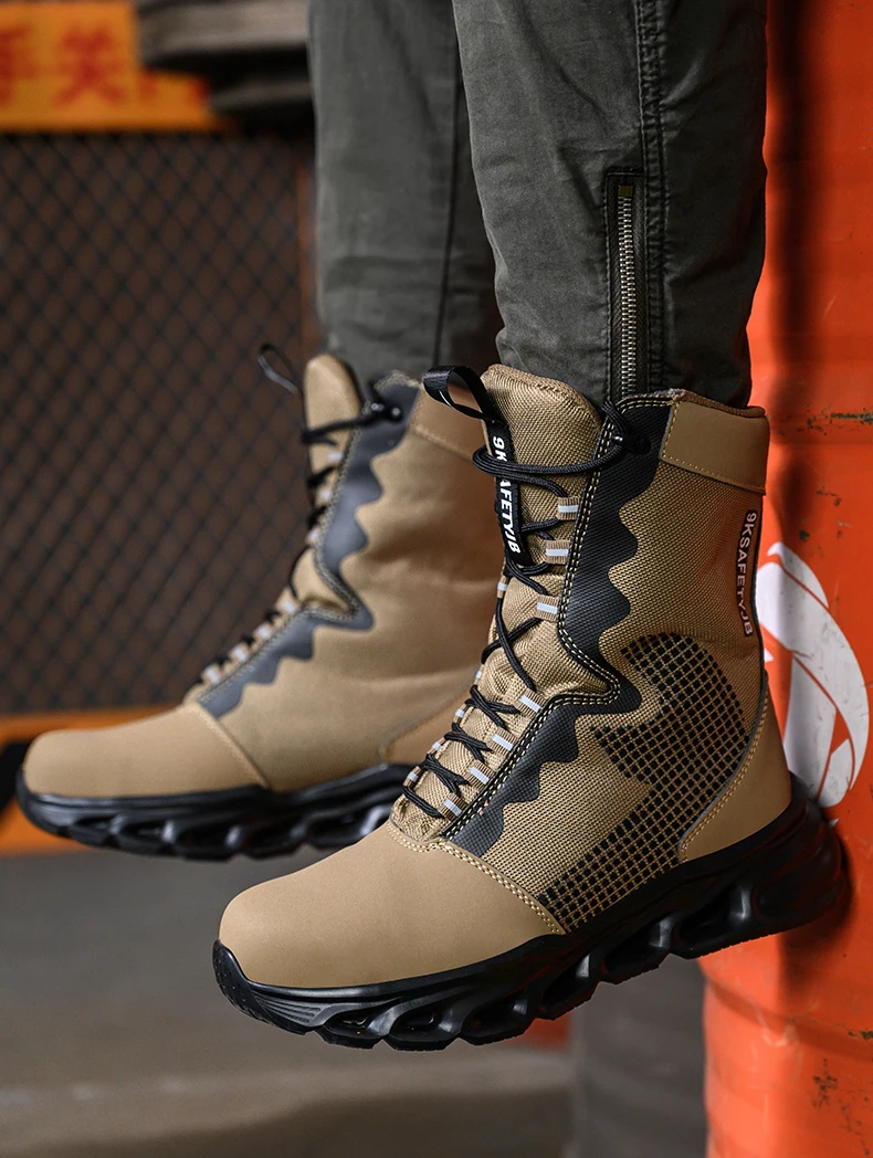 Men's High-Top Steel Toe Safety Boots - Slip-Resistant Work Shoes - Image 21