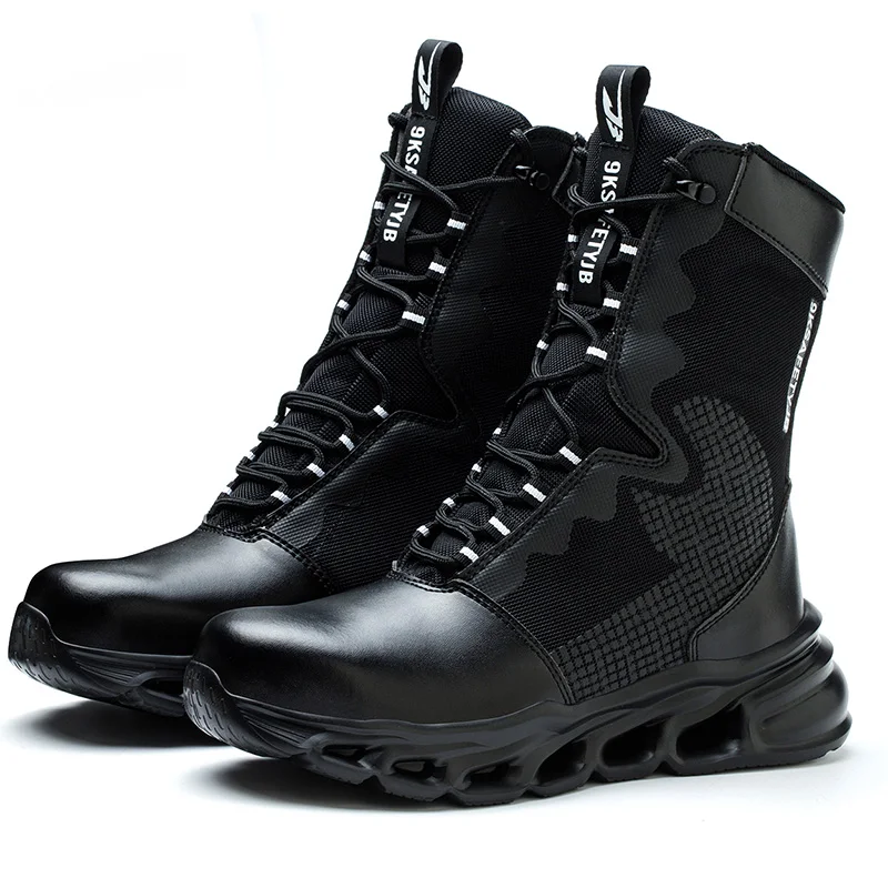 Men's High-Top Steel Toe Safety Boots - Slip-Resistant Work Shoes - Image 2