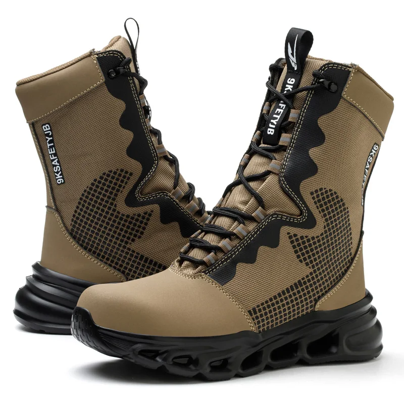 Men's High-Top Steel Toe Safety Boots - Slip-Resistant Work Shoes - Image 4