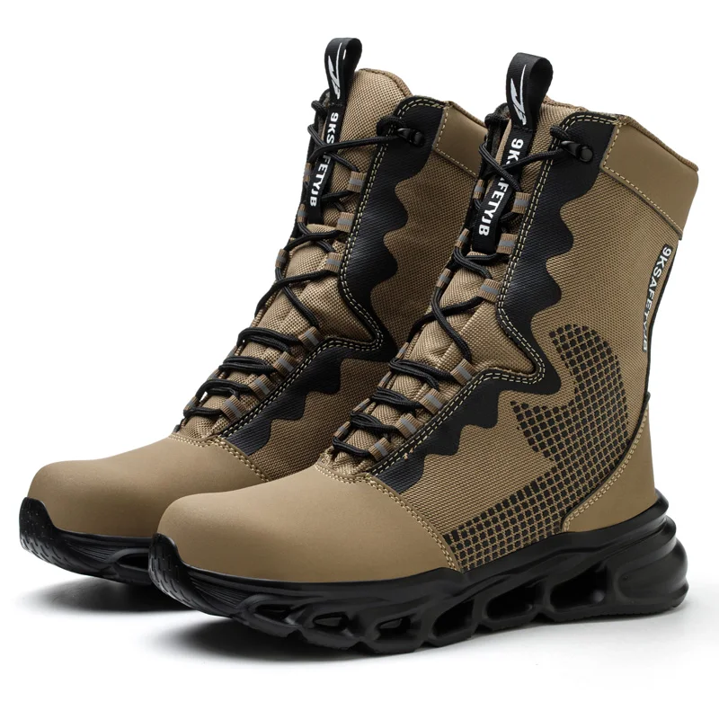 Men's High-Top Steel Toe Safety Boots - Slip-Resistant Work Shoes - Image 5