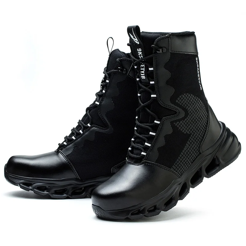 Men's High-Top Steel Toe Safety Boots - Slip-Resistant Work Shoes - Image 3