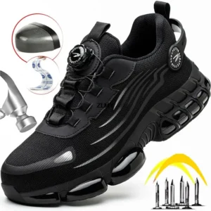 Rotary Button Safety Shoes Men Steel Toe Sneakers