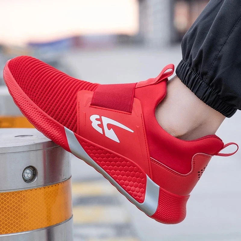 Men Shoes Work Safety Boots Iron Toe Anti-smash Puncture-Proof Boots Lightweight Comfortable Sneakers Male Security Work Shoes - Image 3