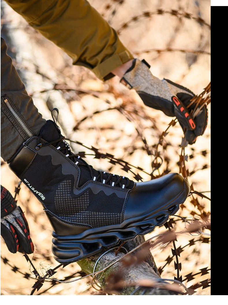 Men's High-Top Steel Toe Safety Boots - Slip-Resistant Work Shoes - Image 23